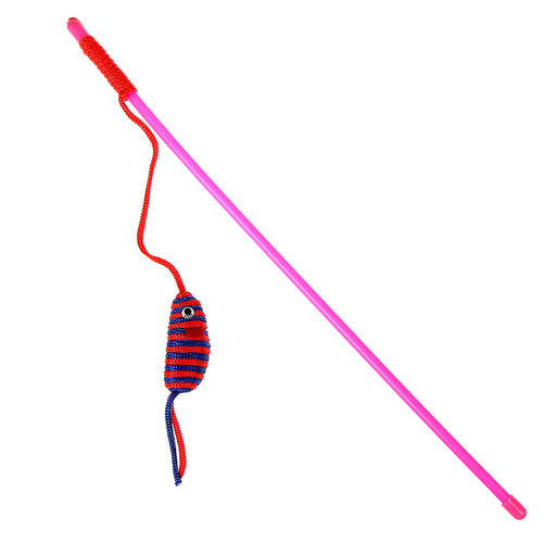 Дразнилка-удочка Полосатая мышь, микс цветов - Пижон фото 2