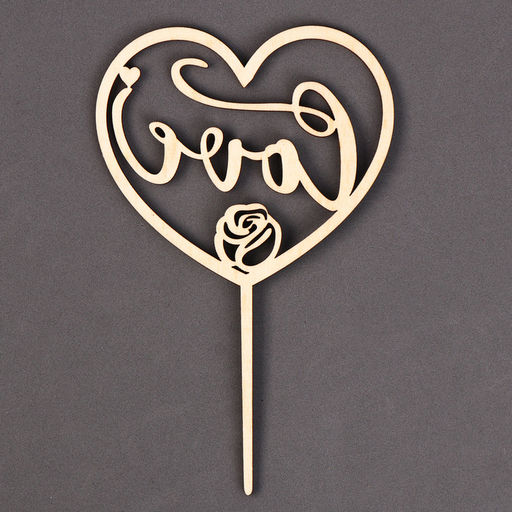 Топпер деревянный Сердце с блестками, цвет серебро - Страна карнавалия фото 3