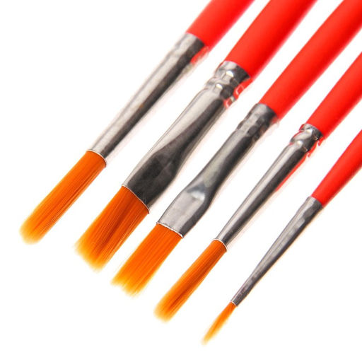 Набор кистей Синтетика 5шт (кр №1,3,5; пл: №6,8), Paw Patrol