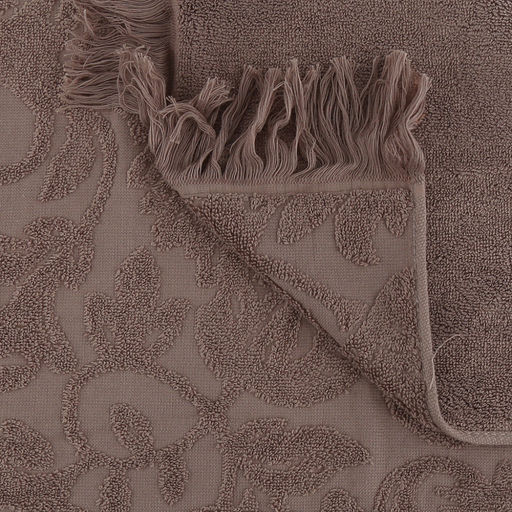 Полотенце махровое "Королевский шик" 90х180см, хлопок 100%, с бахромой, темно-оливковый (Китай)