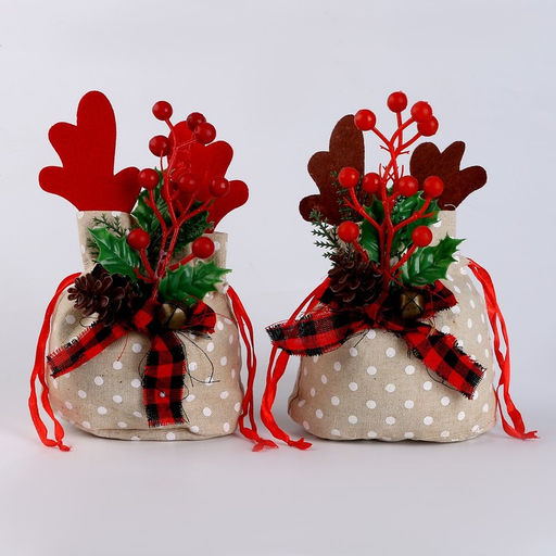 Мешок для подарков с рогами, 22х12 см, виды МИКС - Simaland фото 4