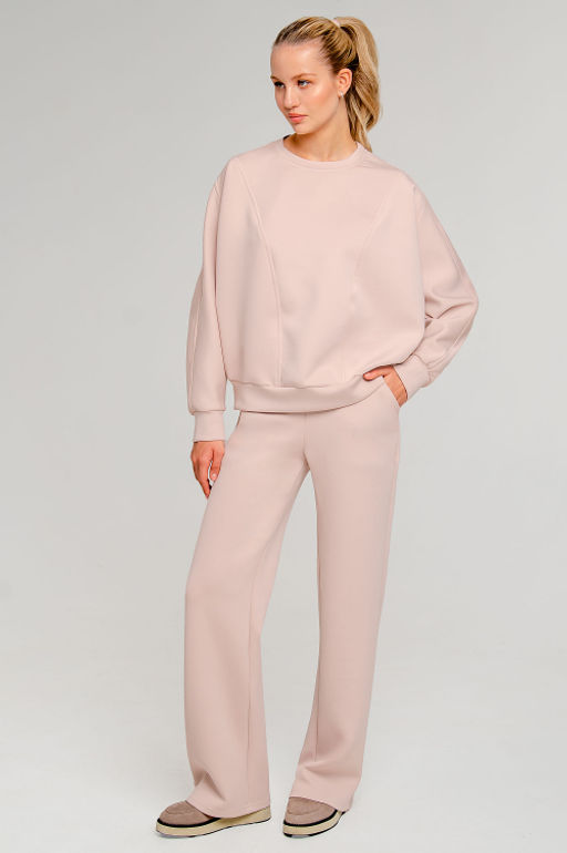 Арт. 2802 Костюм с брюками женский 44-52(5 шт) Цвет:пудра