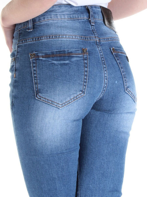 5561 BLUE Джинсы зауженные женские SASANTA - Фабричный китай фото 7