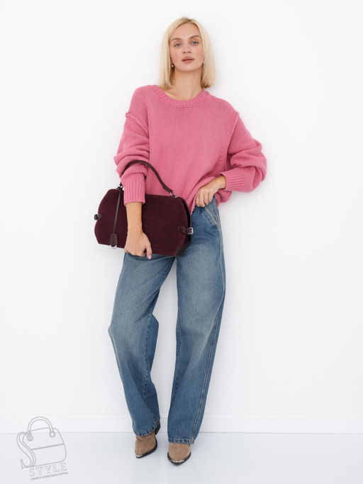 Сумка женская кожаная 1155VG wine purple  Vitelli Grassi