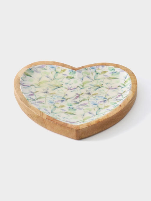 Блюдо в форме сердца Оттенки сирени, 20.5?20?2.3 см, дерево манго