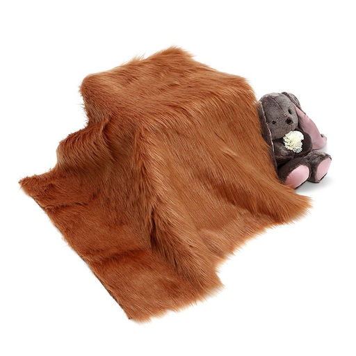 Цена за 48 шт. Ткань для рукоделия и шитья, мех длинноворсовой на трикотажной основе, ширина 155 см, терракотовая