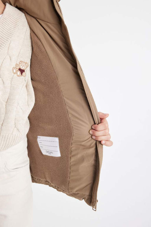 Пуховик на флисовой подкладке с водоотталкивающей пропиткой для девочек - Defacto фото 6