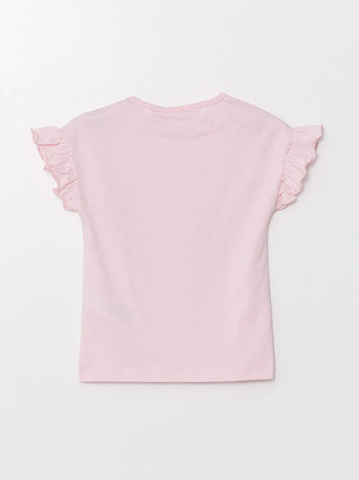 Bisiklet Yaka K?sa Kollu Barbie Bask?l? K?z Bebek Ti??rt - Waikiki фото 2