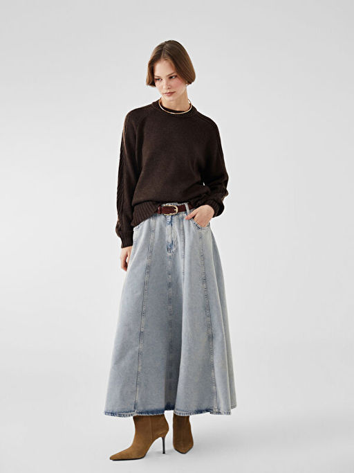 Bisiklet Yaka Kad?n Triko Tunik