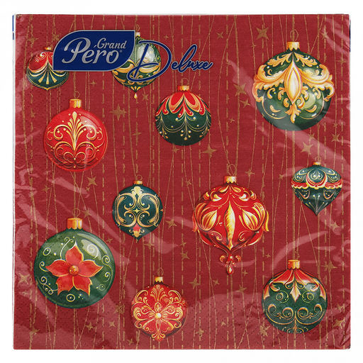 Салфетки бумажные 33х33см "GrandPero Deluxe", 3-х слойные, 20 штук в упаковке, "Волшебный занавес" (Россия)