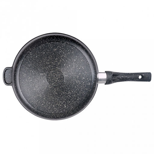 Сковорода с тефлоновым покрытием д30см "Гранит", h7,5см, s0,42см, ручка из термостойкого пластика (Россия)