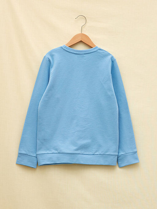 Bisiklet Yaka Bask?l? Uzun Kollu Erkek ?ocuk Sweatshirt - Waikiki фото 2