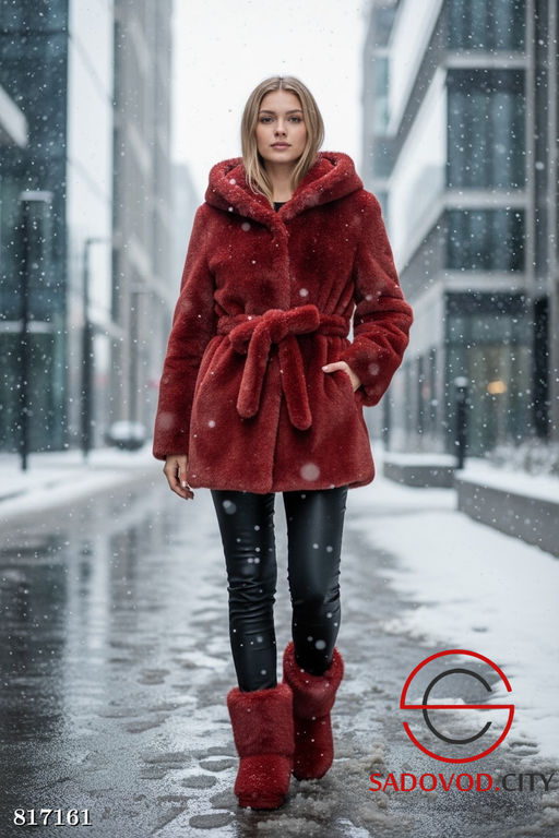 Шуба женская с капюшоном