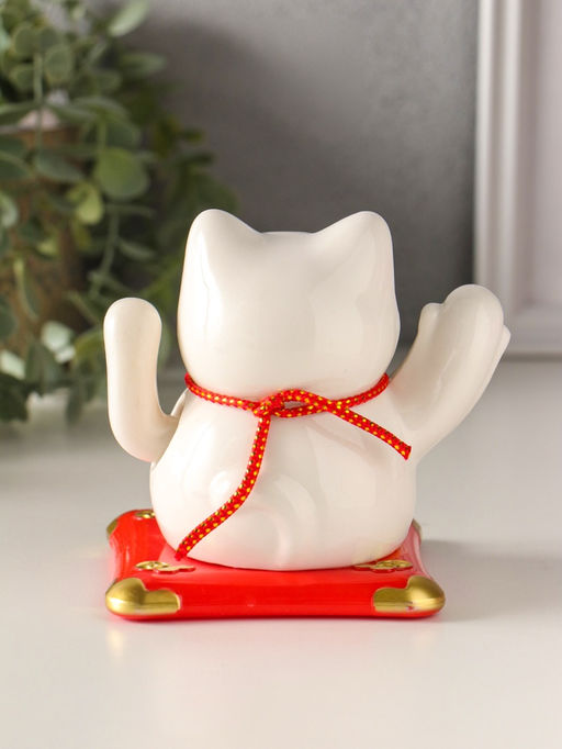 Маятник настольный антистресс от солнечной батареи «Манэки-нэко счастливый барабан», керамика, 10×11×10.8 см