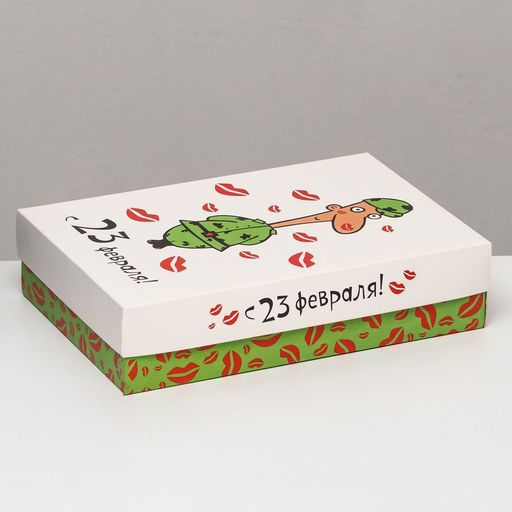Цена за 5 шт. Коробка подарочная складная «23 февраля» 30×20×7 см