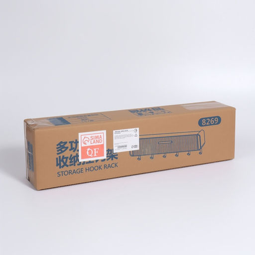 Органайзер настенный, 1 секция, с клеевыми крючками, 38.7×8.5×6.5 см, белый