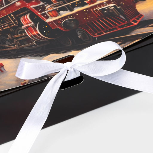 Цена за 3 шт. Коробка подарочная новогодняя складная, упаковка, «Новогодний Паровоз», 20×18×5 см