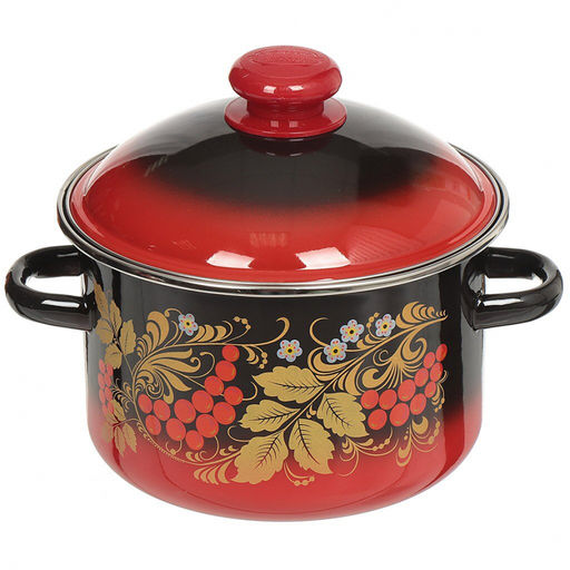 ЭМ_Кастрюля 3,0 л цил. РЯБИНА ЧЕРНАЯ ОБОД н/о, арт. 7МD181M