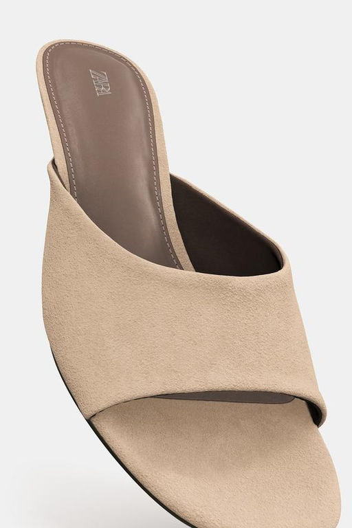 SUEDE KITTEN HEEL SANDALS - Zara фото 6