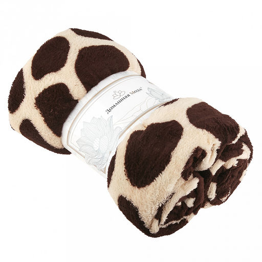 Плед/покрывало 180х200см "Сон жирафа", велсофт "California" набивной, полиэстер 100%, плотность 160г/м2, упаковка: 18х33см пояс бумажный, "Домашняя мода" (Россия)