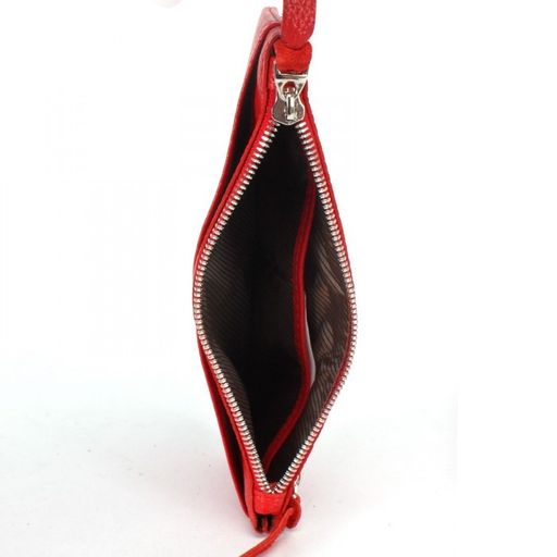 Портмоне женское Croco-ПР-803 натуральная кожа 3 отд, 6 карм, алый флотер (128) 229040  фото 3