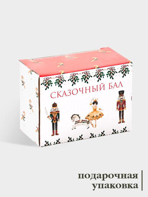 Набор для специй новогодний Доляна «Сказочный бал.Щелкунчик», 2 предмета: солонка, перечница 50 мл, 4.5×6.5, доломит, белый