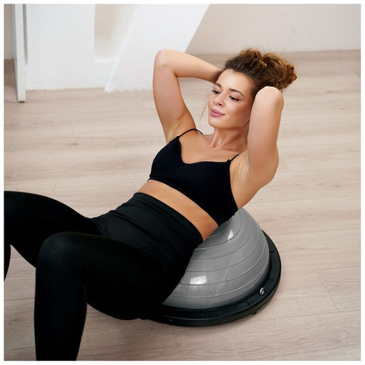 Полусфера BOSU гимнастическая, 58 х 25 см, с насосом, цвет серый - Simaland фото 6