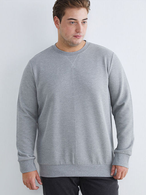 Bisiklet Yaka Erkek Sweatshirt