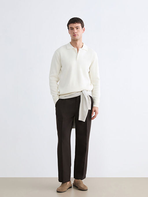 Polo Yaka Erkek Triko Kazak