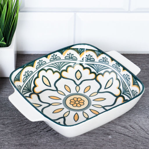 Блюдо квадратное 20х16х5 см с ручками керамика / ZY066 / уп 6/48/ - Галеонтрейд фото 3