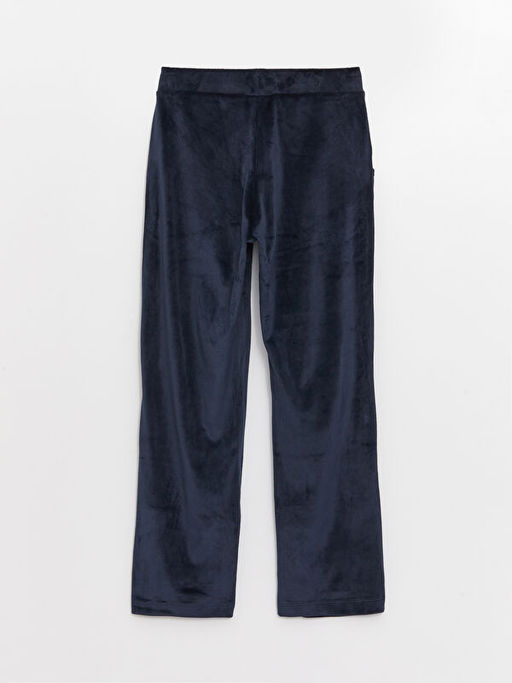 Beli Lastikli D?z Kadife Kad?n Pijama Alt