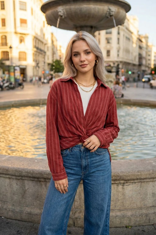 K13477 Рубашка и майка OVER SIZE КРАСНЫЙ