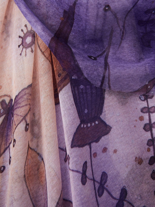 Большой, мягкий, тонкий и очень нежный двусторонний палантин с рисунком в стиле арт-деко - Tantino фото 6