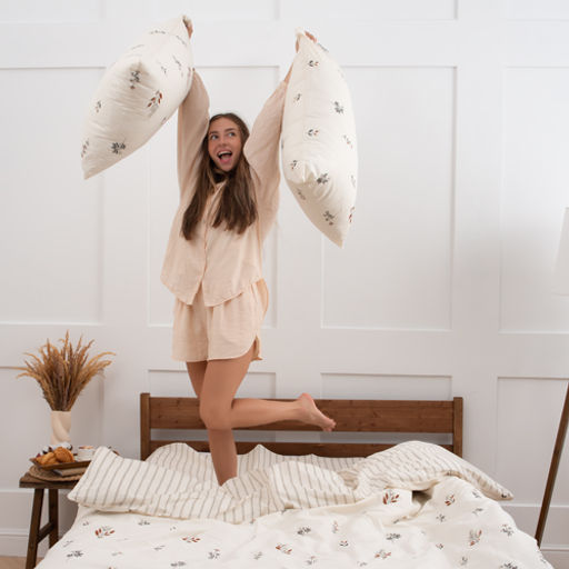 КПБ Чистый хлопок евро макси, наволочки 50х70, поплин, 100% хлопок, Гербариум Пододеяльник 200х220 с прорезью, простыня классическая 235х260 подшита с 4-х сторон, наволочки 50х70 с клапаном - 2 шт. - Традиция фото 16