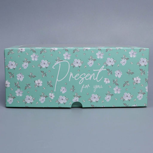 Цена за 5 шт. Коробка для капкейков, кондитерская упаковка с окном, 6 ячеек «Зелёный паттерн», 25 х 17 х 10 см