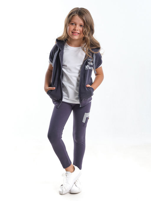 Жилетка на молнии для девочки детский сад UD 0087 антрацит - Mini maxi фото 4