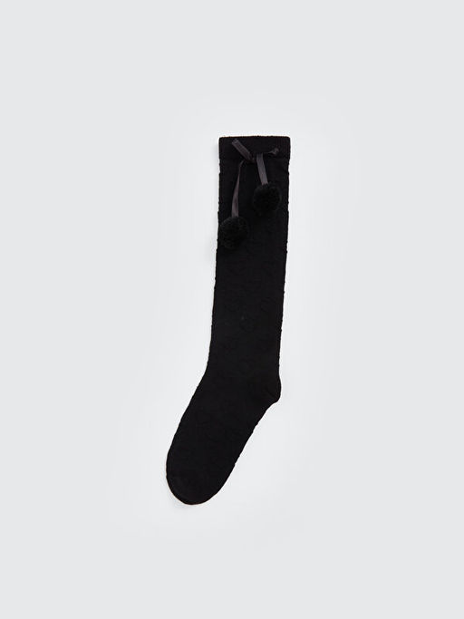 Desenli Ponpon Detayl? K?z ?ocuk Diz Alt? ?orap - Waikiki фото 2