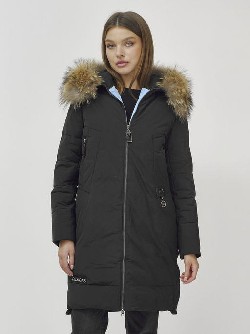 Куртка ПРЕМИУМ КЛАССА зимняя с мехом ЕНОТА, черного цвета - Mtforce фото 15