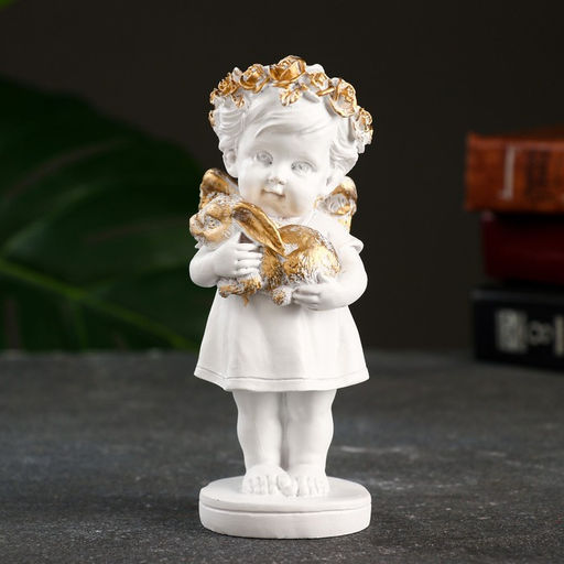 Фигурка гипс Ангелочек с кроликом, 7?7?17 см