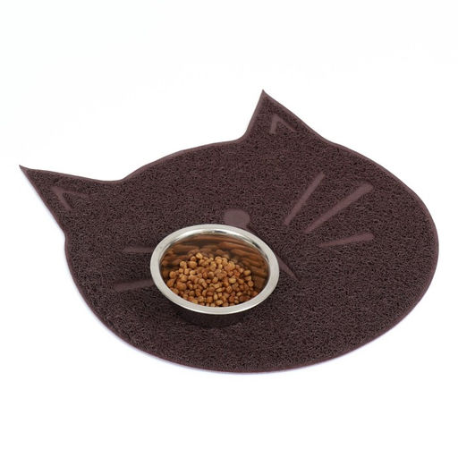 Коврик 2-в-1 под миску/туалет животных 38 х 38 см бордовый - Пижон фото 2