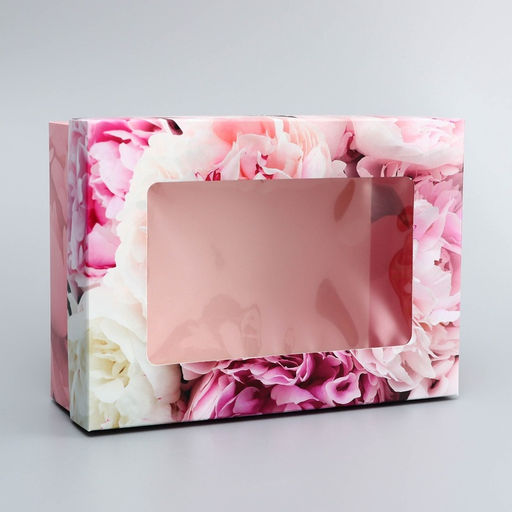 Цена за 2 шт. Коробка складная, крышка-дно, «Самой нежной», 21×15×7 см с окном