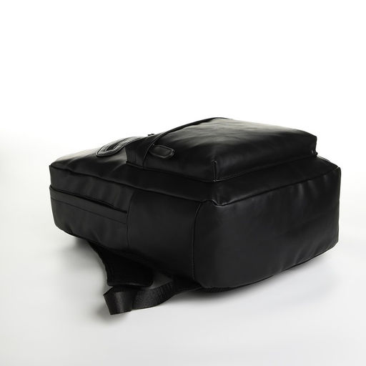 Рюкзак городской из искусственной кожи на молнии, 3 кармана, цвет чёрный - Simaland фото 3