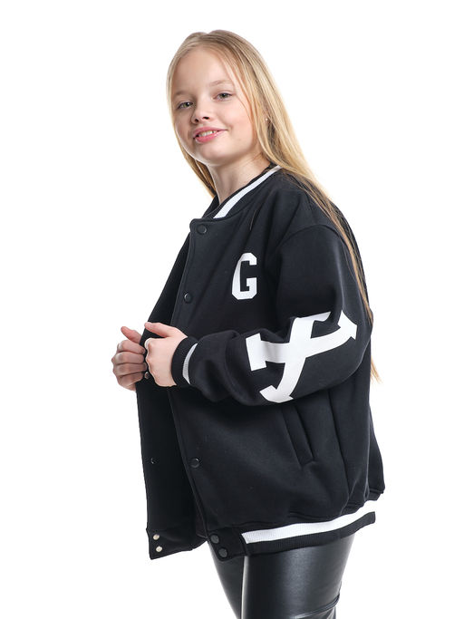 Бомбер (куртка) 33-7594 черный - Mini maxi фото 6