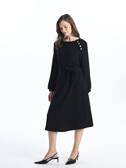 Bisiklet Yaka A Kesim Elbise