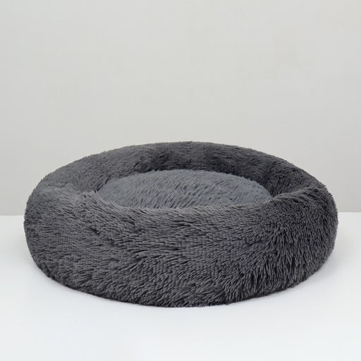 Лежанка для собак и кошек, длинный мех, 80 х 80 х 25 см, серая - Пижон фото 2