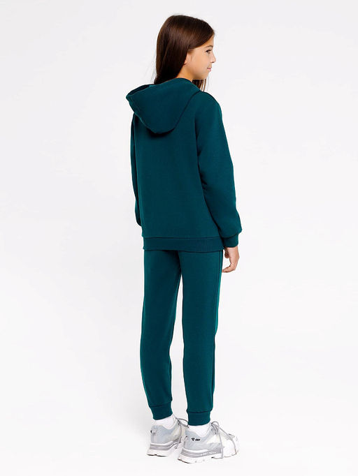 Комплект для девочек (худи, брюки) в зеленом оттенке с печатью - Mark formelle фото 3