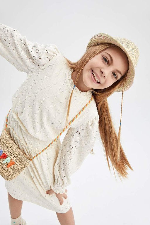 Футболка свободного кроя с длинными рукавами для девочек - Defacto фото 6