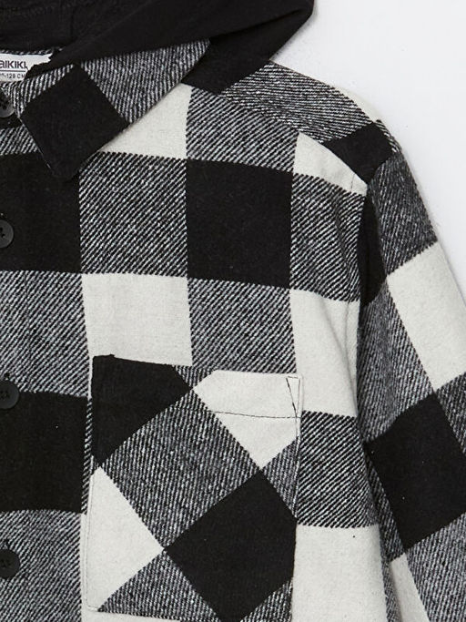 Kap??onlu Ekose Erkek ?ocuk G?mlek Ceket - Waikiki фото 2