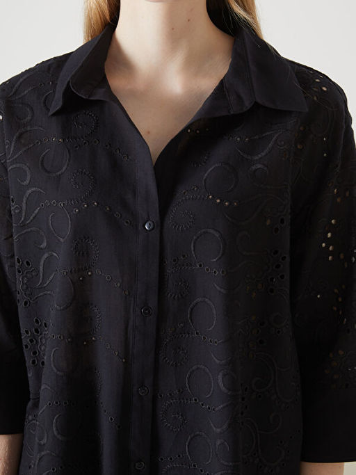 Ajurlu Oversize Kad?n G?mlek