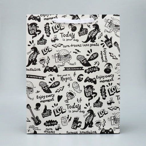 Пакеты подарочные ламинированные, двухсторонние, упаковка, Мужчины с Марса 12?15?5.5 см ? 40?31?11.5 см